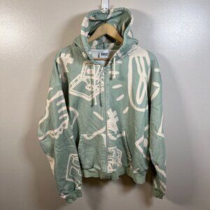 Krost Free Parking Zip Hoodie Sweatshirt Unisex Size Medium Iceberg Green Comfy